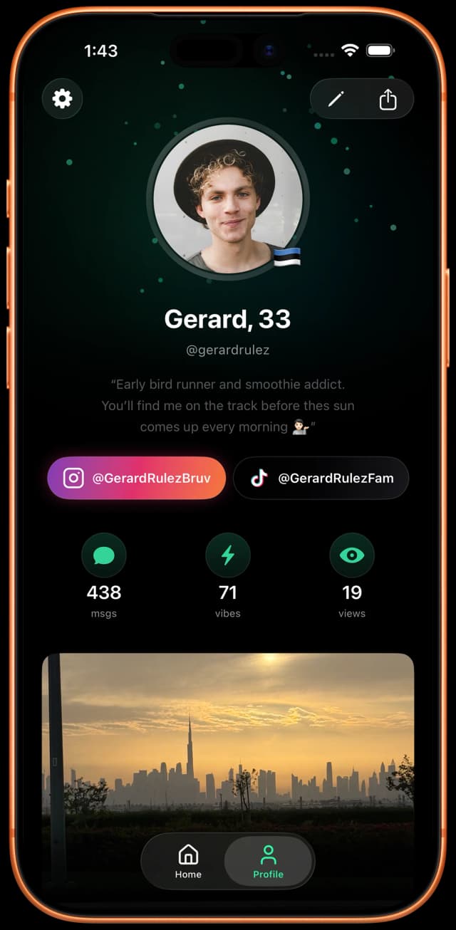 mapdap iOS app — user profile screen